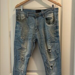 Waimea Light Blue Distressed Men’s Skinny Fit Jeans with stretch size 30x32